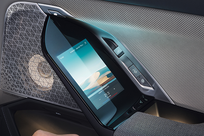 Rear Doors with Integrated Touchscreens of BMW i7 xDrive60